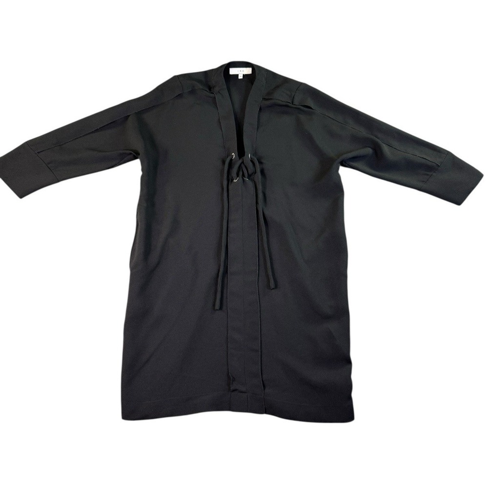 IRO Black Alessi Tie-Up Tunic Shirt Dress Size 34